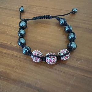 Artisan hematite crystal shambala style bracelet